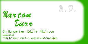 marton durr business card